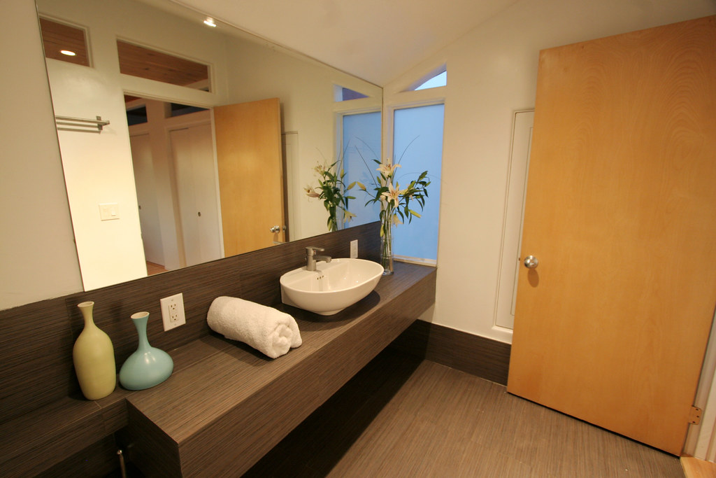 Professional bathroom renovation with modern fixtures